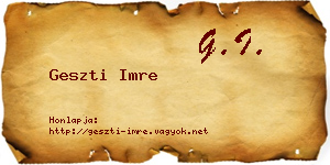 Geszti Imre névjegykártya